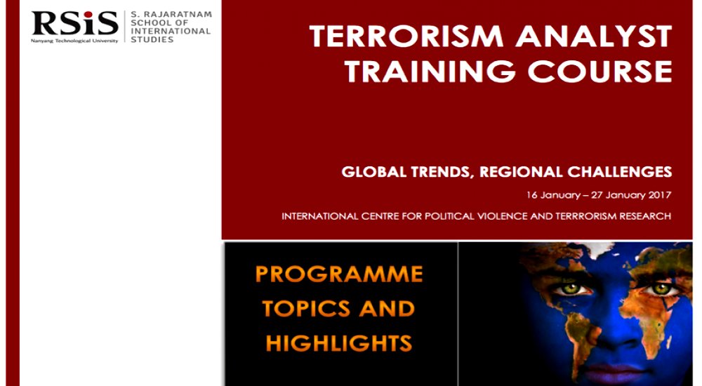 Protective Intelligence Network participation at Terrorism Analysis Training Course (TATC) at RSIS, Nanyang Technological University in Singapore