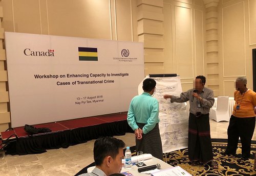 Workshop on Enhancing Capacity to Investigate Cases of Transnational Organized Crime of the Myanmar Police Force.