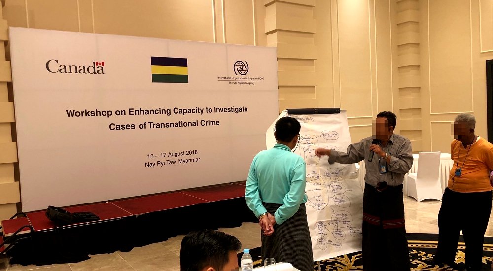 Workshop on Enhancing Capacity to Investigate Cases of Transnational Organized Crime of the Myanmar Police Force.