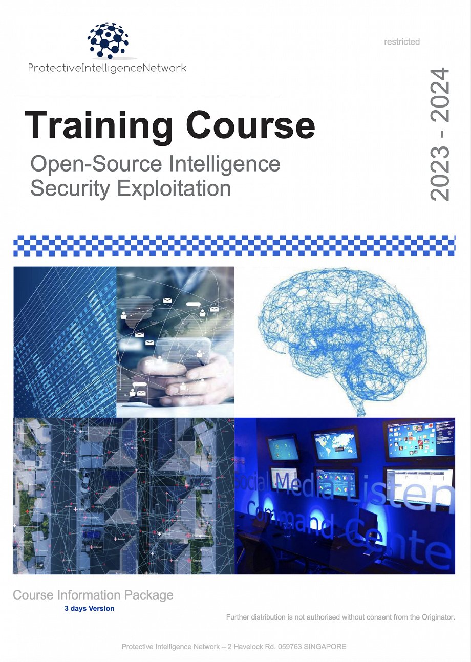 5, 6, 7 December Training Course: Open Source Intelligence & Social Media Intelligence Exploitation.